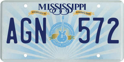 MS license plate AGN572