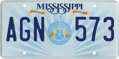 MS license plate AGN573
