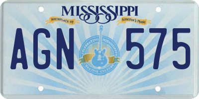 MS license plate AGN575