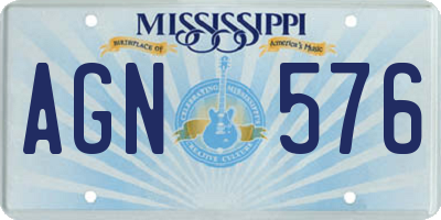 MS license plate AGN576