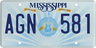 MS license plate AGN581