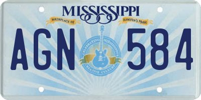 MS license plate AGN584