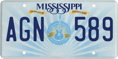 MS license plate AGN589