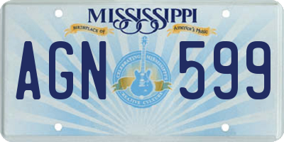 MS license plate AGN599
