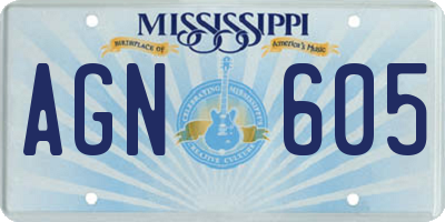 MS license plate AGN605