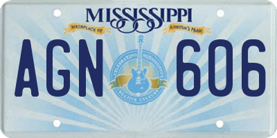MS license plate AGN606