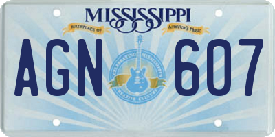 MS license plate AGN607