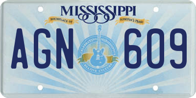 MS license plate AGN609