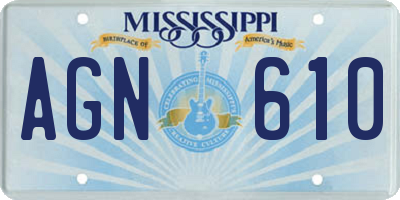 MS license plate AGN610