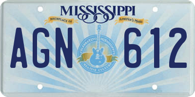 MS license plate AGN612