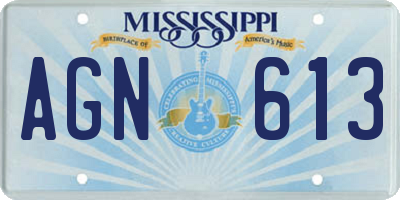 MS license plate AGN613