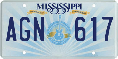 MS license plate AGN617