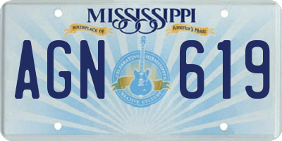 MS license plate AGN619