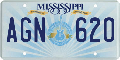 MS license plate AGN620