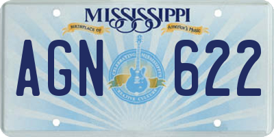 MS license plate AGN622