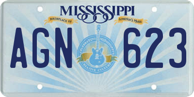 MS license plate AGN623