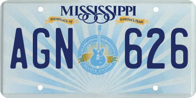MS license plate AGN626