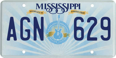 MS license plate AGN629
