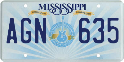 MS license plate AGN635