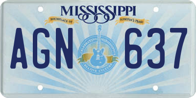 MS license plate AGN637