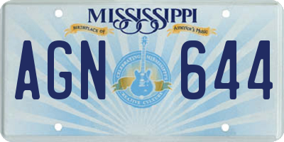 MS license plate AGN644