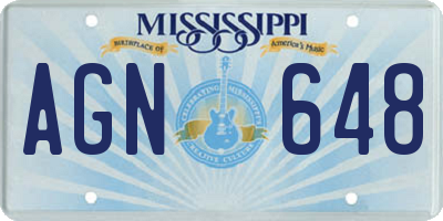 MS license plate AGN648