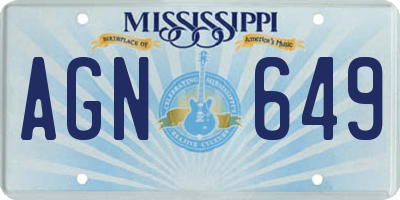 MS license plate AGN649