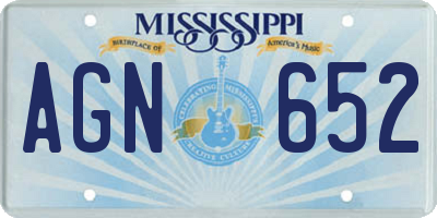 MS license plate AGN652