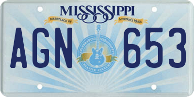 MS license plate AGN653