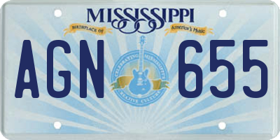 MS license plate AGN655