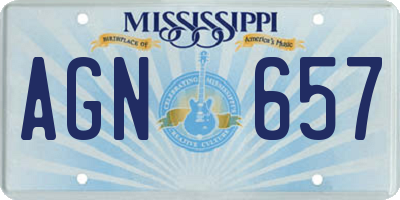 MS license plate AGN657