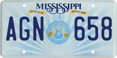 MS license plate AGN658
