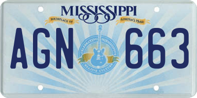 MS license plate AGN663