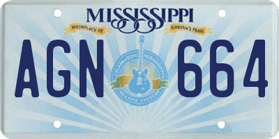 MS license plate AGN664