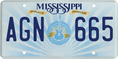 MS license plate AGN665