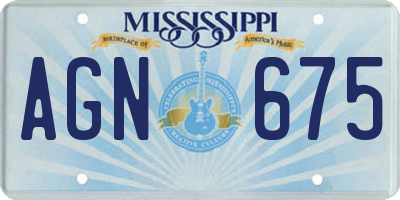 MS license plate AGN675