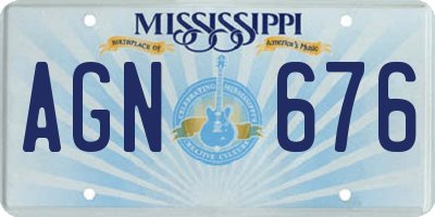 MS license plate AGN676