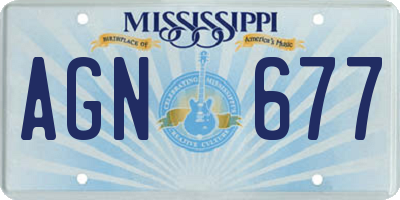 MS license plate AGN677