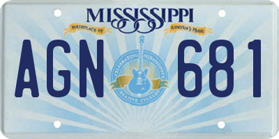 MS license plate AGN681