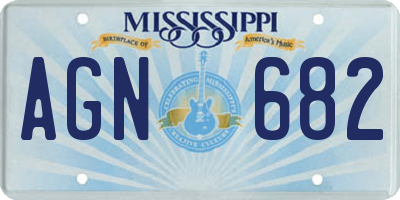 MS license plate AGN682