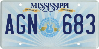 MS license plate AGN683