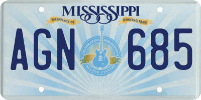 MS license plate AGN685