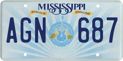 MS license plate AGN687