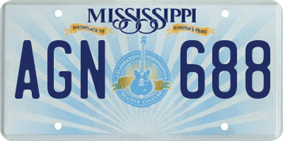 MS license plate AGN688