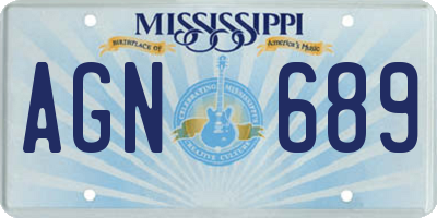 MS license plate AGN689
