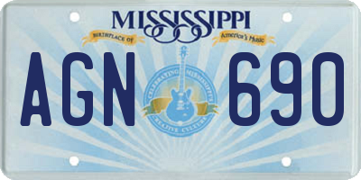 MS license plate AGN690