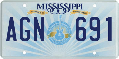 MS license plate AGN691