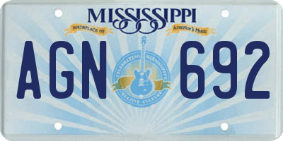 MS license plate AGN692