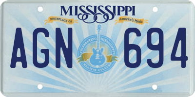 MS license plate AGN694