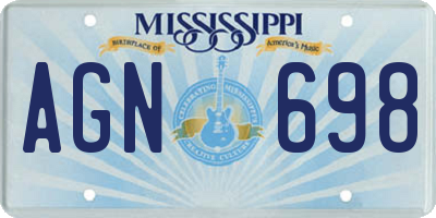MS license plate AGN698